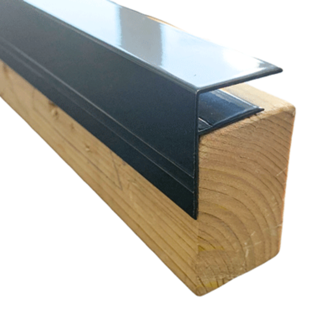 Profil F pour bordure toiture en polycarbonate