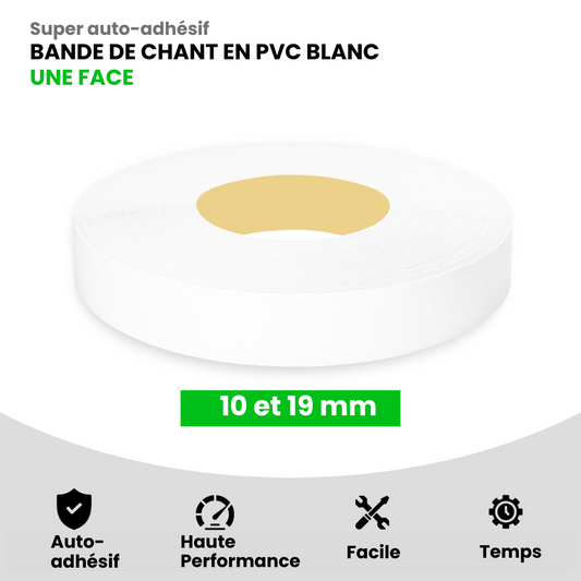 ruban adhésif blanc pour bande de chant en PVC