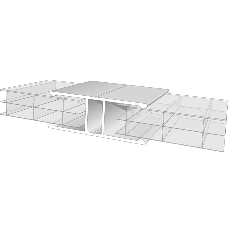 Profil H en Aluminium pour jonction de panneaux en Polycarbonate