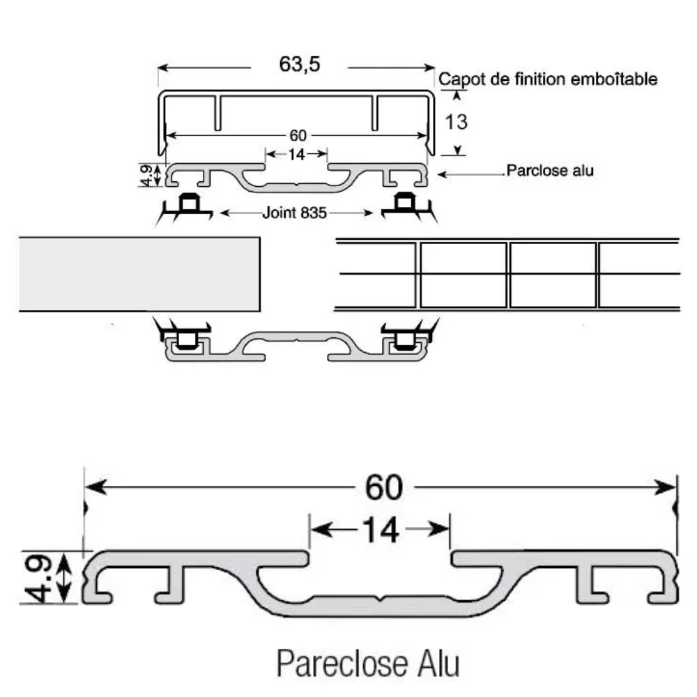 Schéma de pose pour kit de jonction universel pour panneaux de polycarbonate
