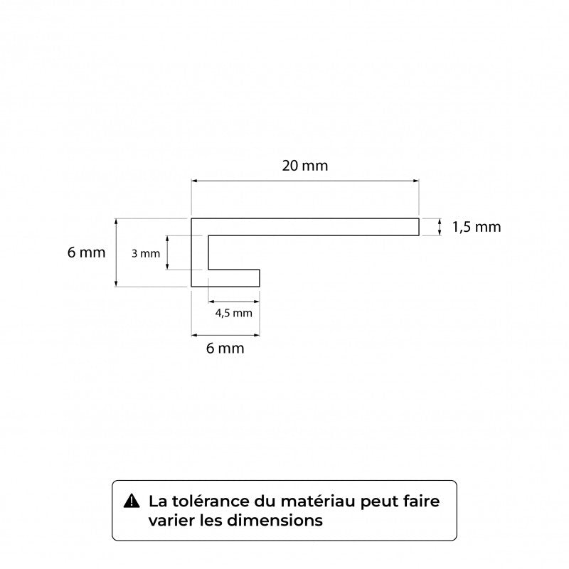 Profils en aluminium pour panneaux en 3mm d'épaisseur