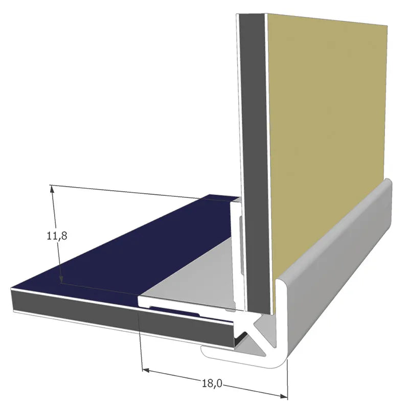 Illustration de profil d'angle extérieur avec panneaux installés