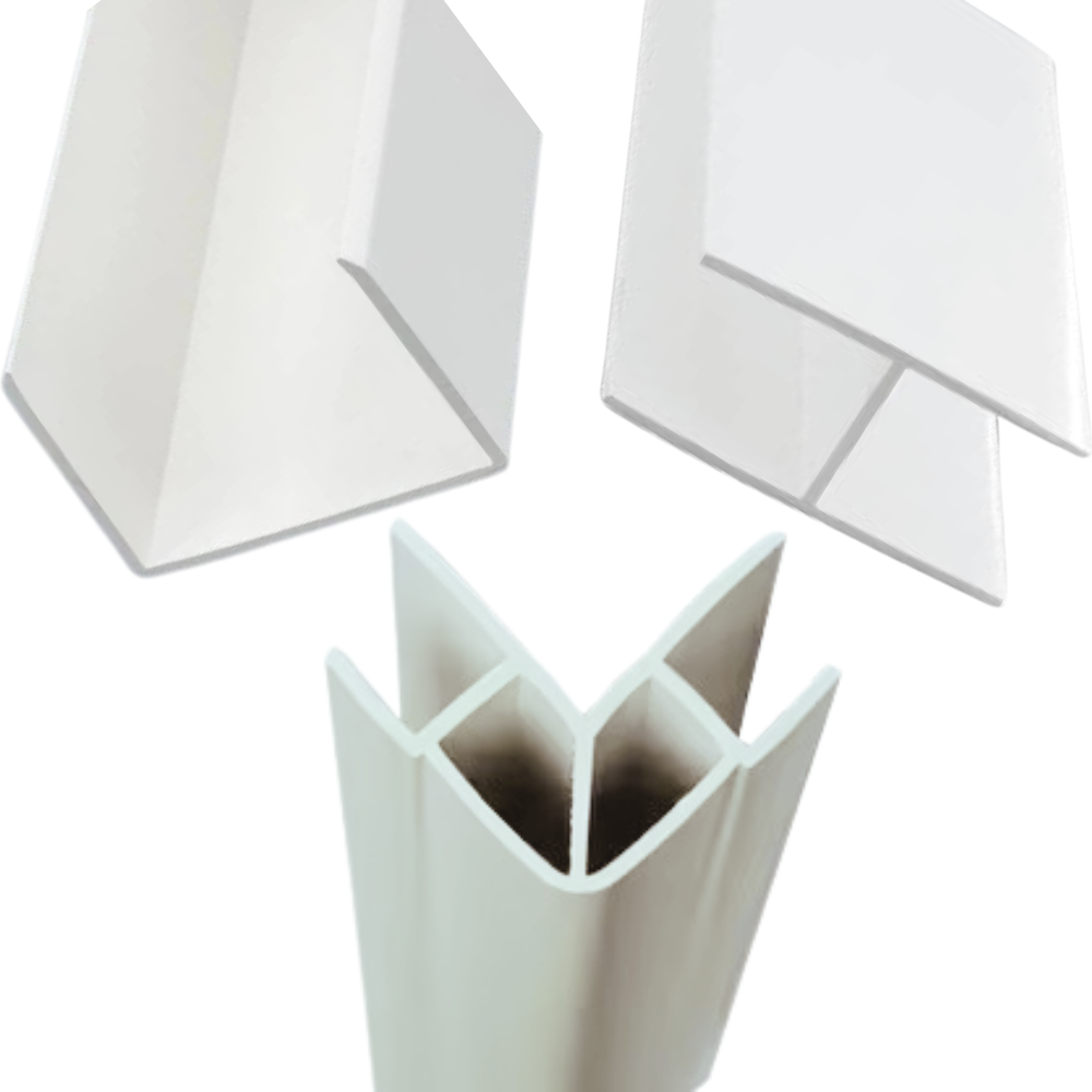 Profils de jonction et de rive en PVC / Profils en PVC en U, H et angle