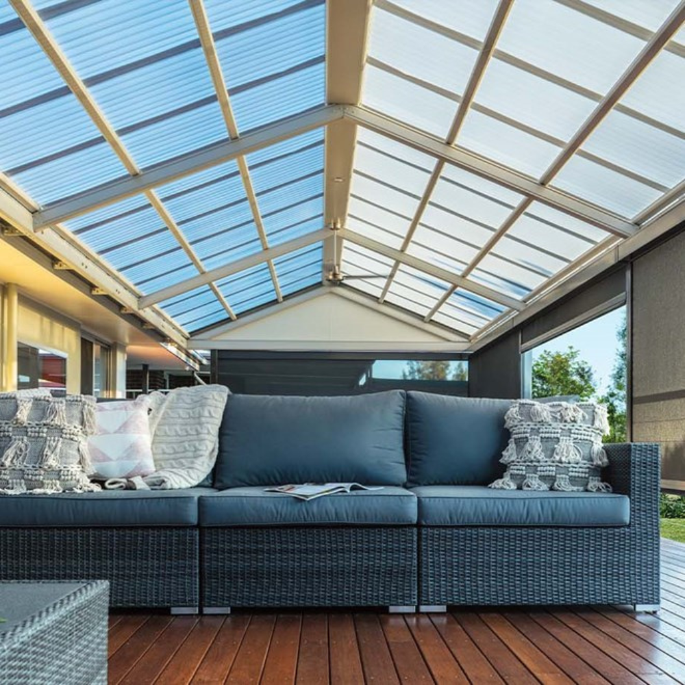 Toiture de véranda en Polycarbonate ondulé opaque