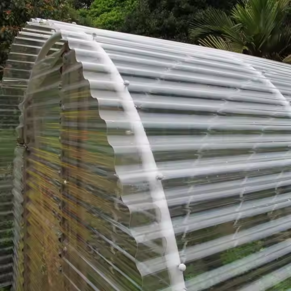 polycarbonate ondulé transparent arrondi pour serre de jardin