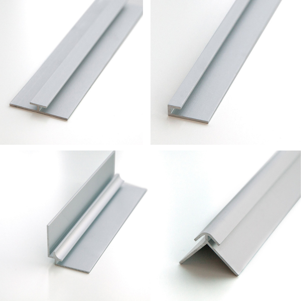 Profils aluminium anodisé pour Dibond et panneaux de 3 mm