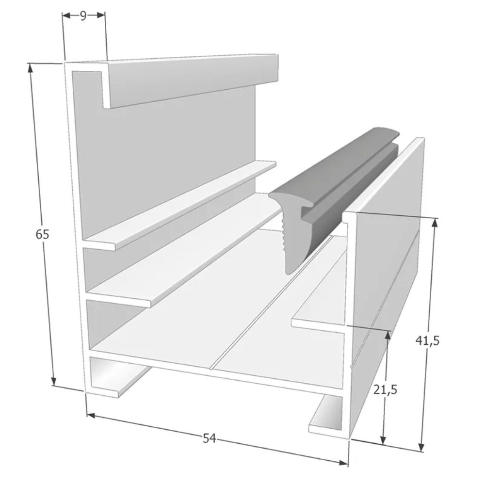 Profils et accessoires pour polycarbonate emboitable