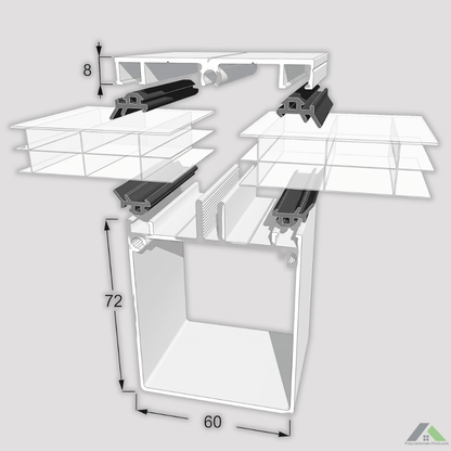 Kit Profil Autoportant en Aluminium pour plaques polycarbonate et panneaux sandwich