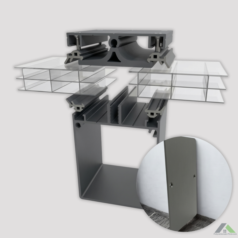 Kit Profil Autoportant en Aluminium pour plaques polycarbonate et panneaux sandwich