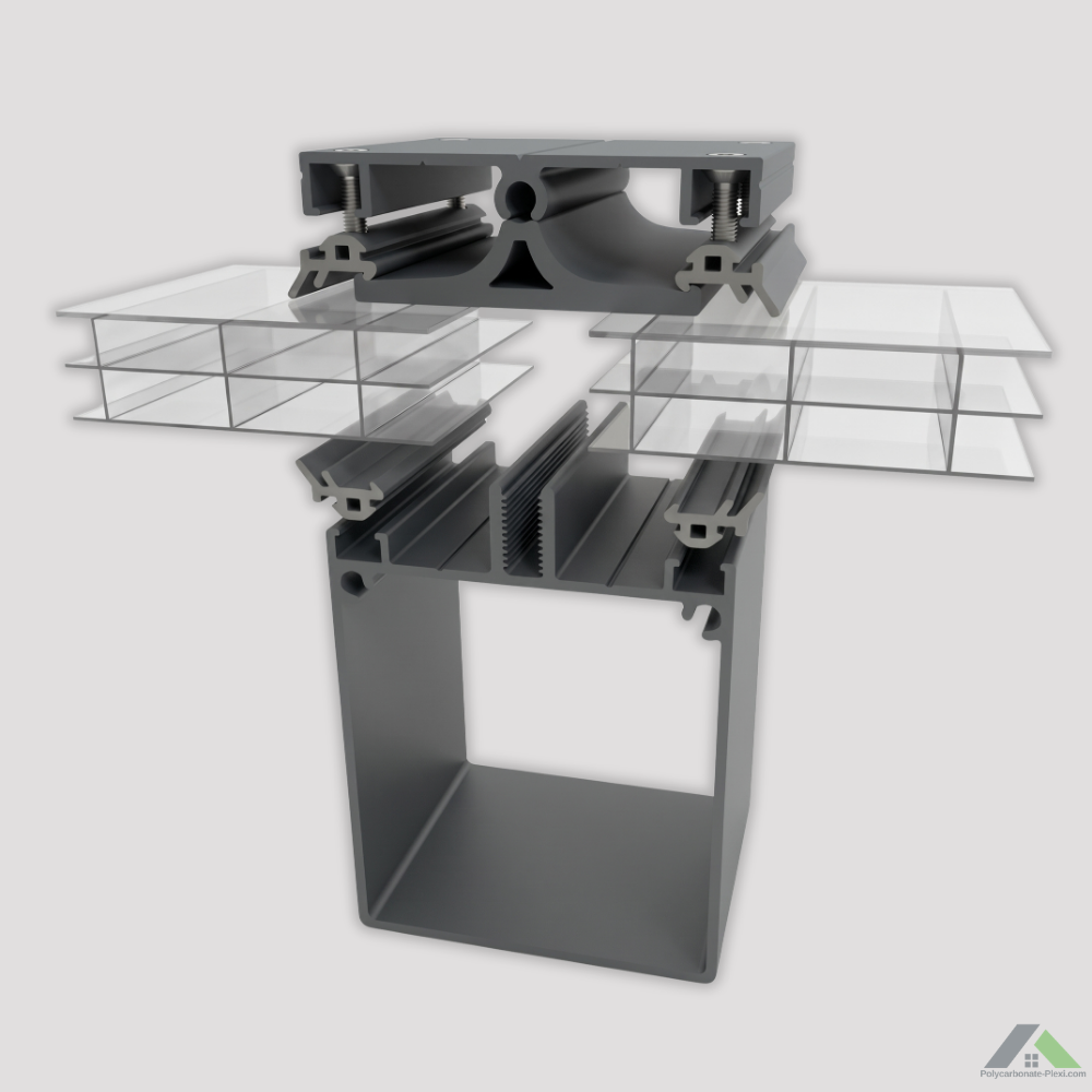 Kit Profil Autoportant en Aluminium pour plaques polycarbonate et panneaux sandwich