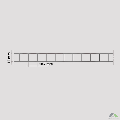 Plaque polycarbonate alvéolaire 10 mm standard ou sur mesure
