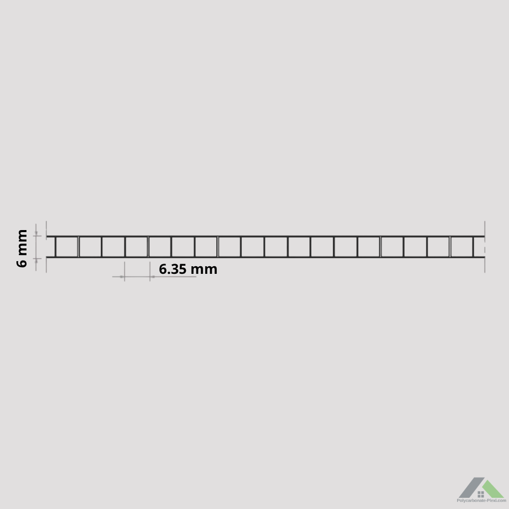 Plaque polycarbonate alvéolaire 6 mm standard ou sur mesure

