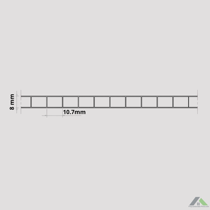Plaque polycarbonate alvéolaire 8 mm standard ou sur mesure
