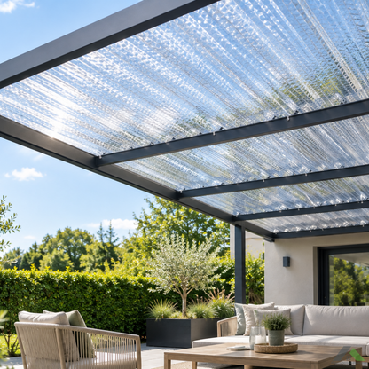 Polycarbonate Ondulé Diamanté Transparent 2.8mm - Grande Onde
