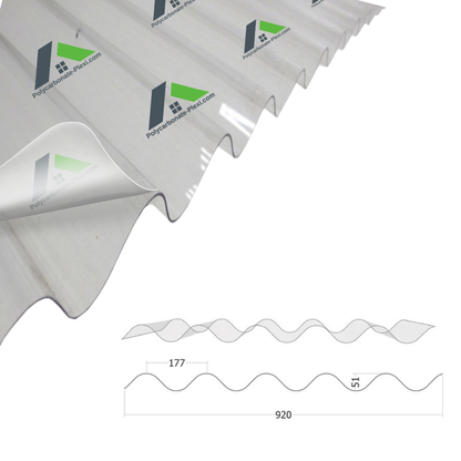 Polycarbonate Ondulé Transparent Grande Onde 1mm