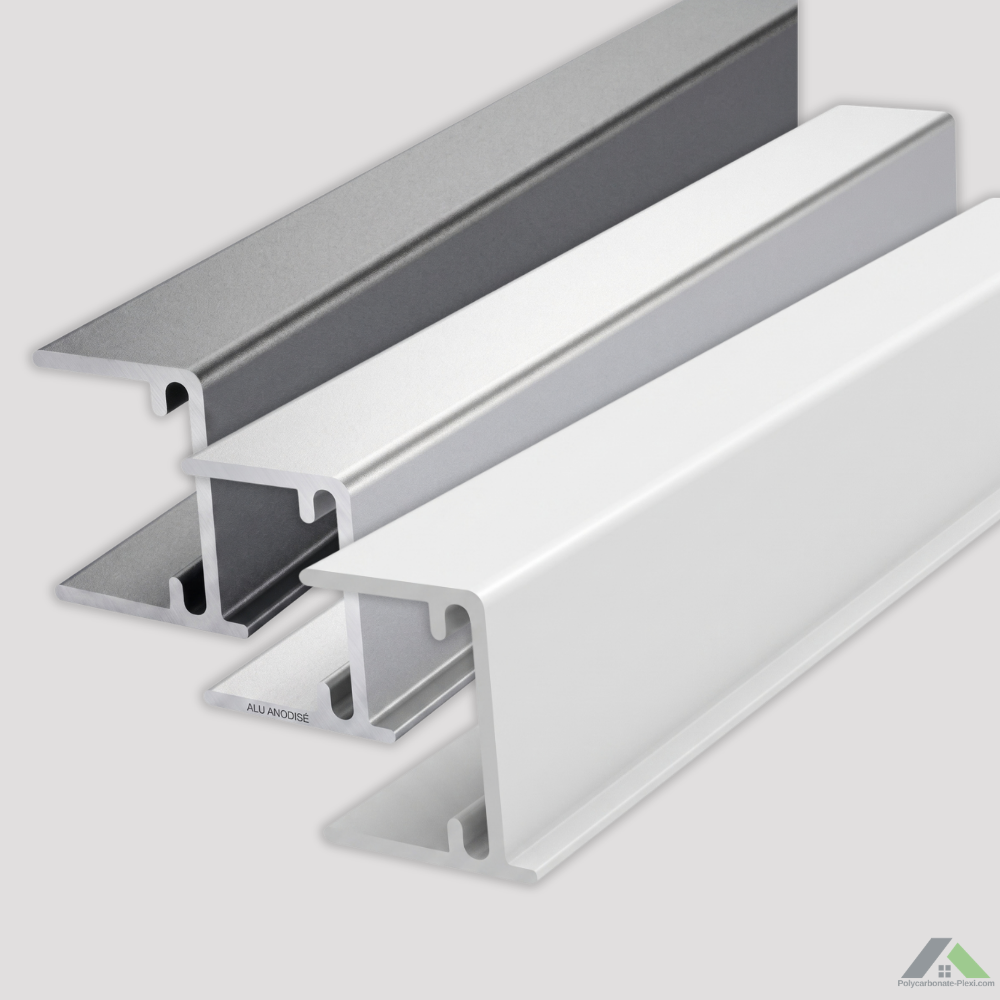 Profil U en aluminium pour plaques de polycarbonate alvéolaire et compact
