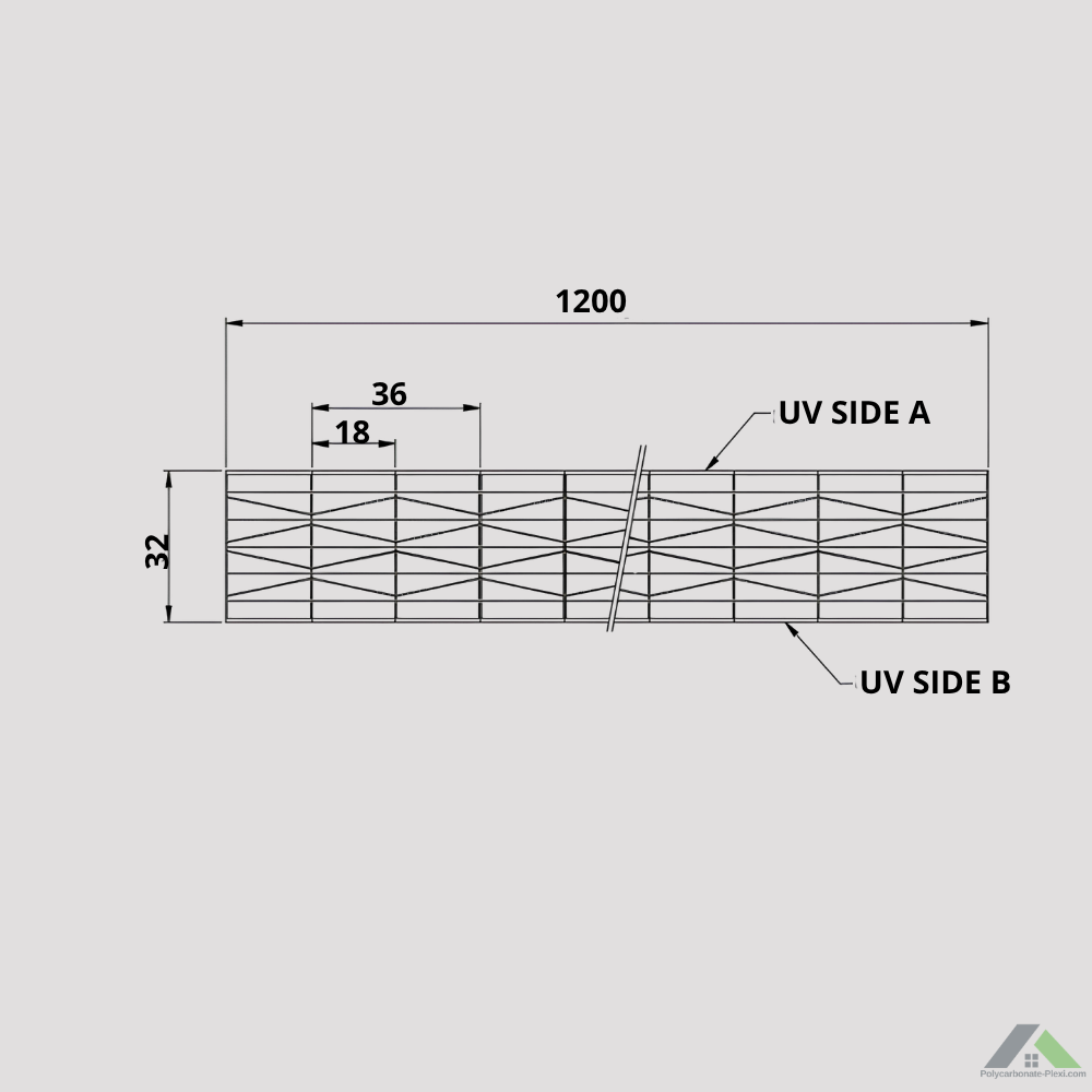 Plaque polycarbonate alvéolaire 32 mm standard ou sur mesure
