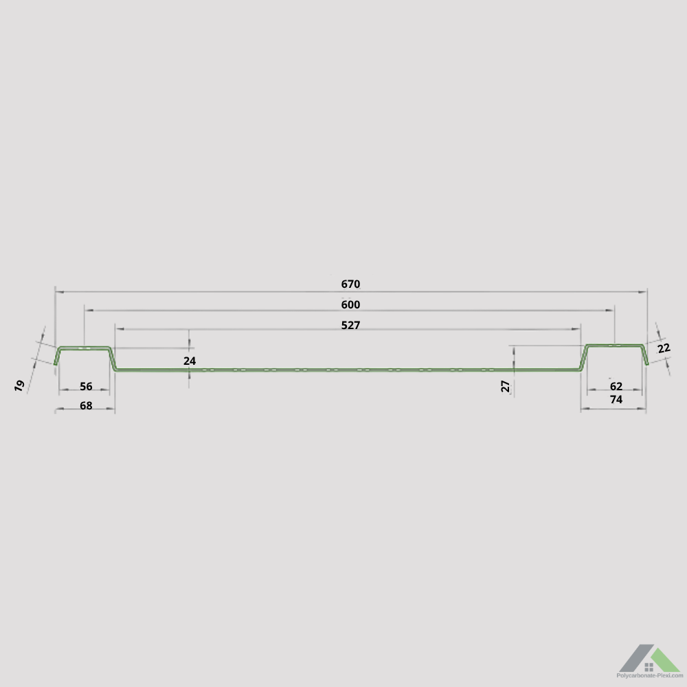 Plaque polycarbonate profilé transparent R-Glaze® 3 mm
