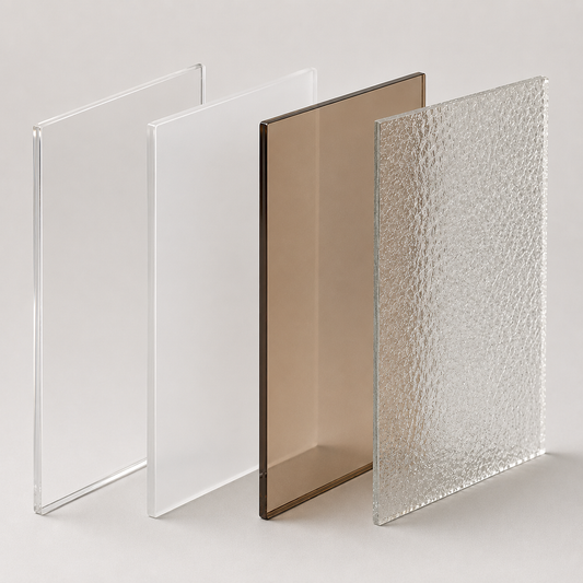 polycarbonate compact  4mm en 4 teintes -transparent, opale, bronze et granité