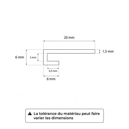 Profils en aluminium  pour panneaux en 3mm d'épaisseur